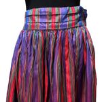 American Vintage VINTAGE 70's iridescent carnival rainbow stripe folk prairie skirt size medium Photo 2