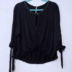 Free People  Womens Keepin On Top Relaxed Black Shirt Size S Photo 2