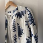 Caroline Constas Quilted Jacket Blazer Gingham Blue Linen Blend Photo 2