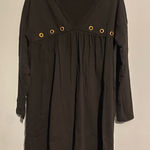 ASOS  Black Long Sleeve Dress with Gold Eyelets 100% cotton Photo 0
