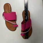 Italian Shoemakers Women's Toe Band Slide Pink Sandals Made In Italy Size 8 Photo 3