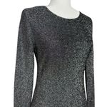 Reformation  Dress M Riley Fit & Flare Long Sleeve‎ Metallic Dress Sparkly LBD Photo 3
