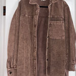 Boutique  Brown Shacket Button Up Photo 0