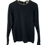 J.Crew Size L Sweatshirt Leopard Ruffleneck Pullover Woven Zip Black Factory Size L Photo 1