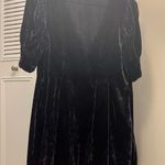 Free People Navy Blue Puff Sleeve Mini Dress Photo 4