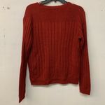 Cotton Emporium  Red Ribbed Button Cardigan Long Sleeve Sweater Photo 1