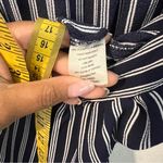 Monteau Crepe Blue & White Striped Flutter Sleeve Jumpsuit Size S Photo 8