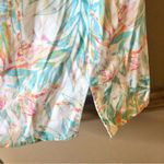 Chico's Chico’s bamboo Tropical Leaf Print button front shirt blue 3 Large Photo 3