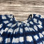 Sonoma Women's Off-The-Shoulder Peasant Blouse 3X Dark Blue White Smocked Loose Photo 2