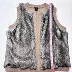 Ann Taylor Vest Women Brown Faux Fur Open Front Knit Size L P Photo 6