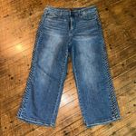 Judy Blue  distressed wide leg 15/32 boutique braided trouser jeans Photo 0