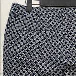 Adrienne Vittadini  Navy and White Trellis Geometric Pattern Trousers - Size 8 Photo 9