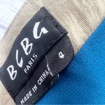 BCBG Paris Teal Blue & Shimmery Gold Belted Halter Mini Dress Size 4 Small Photo 9