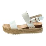X-Appeal Amelia Espadrille Platform Sandals White Strappy Buckle Women Size 7 Photo 1