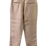 ZARA  Rose Gold Textured Satin Shine High Rise Pants Zip Side Faux Pockets Small Photo 9