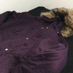 Gallery New York Women Quilted Faux Fur Hood Parka Coat Plum Purple 1X Photo 3