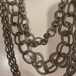 Silver long multilayer link necklace can be worn also as a chain belt Photo 9
