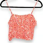 Pink Rose NWT Smocked Floral Peach coral Crop Top - Large Photo 0