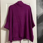 Chico's Cashmere Blend Elegant Purple Cowl Neck Fringe Poncho Sweater Size L/XL Photo 7