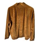 Madewell Women's Mustard Brown Velour Half-Zip Sweatshirt Size L Casual Photo 2