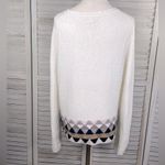 J.Crew  Women's Merino Wool Blend Crewneck Sweater Cream/Neutral Geometric-XXL Photo 1