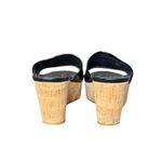 Coach Judith Black Patent Leather Cork Wedge Sandals Embellished Logo Size 7.5 Photo 5