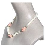 Retro Beach Theme Multi White Intertwined Ropes Pink Beads Boho Chic Necklace Photo 5