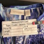Chico's Women's Blouse Size XL Hi Low Top Blue Purple Floral Print Art Too Wear A Photo 11