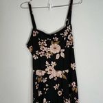 French Grey Floral Midi Dress Women’s Large Black Pink Sleeveless Casual Stretch Photo 1