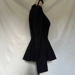 DABUWAWA Peplum Mockneck Blouse Womens Top Small Pearl Bling Collar Fairy Grunge Black Photo 4