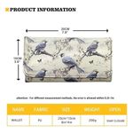 Jolamirel Ivory White Countryside Blue Floral Bird Trifold Clutch Wallet Photo 5