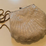 Vintage Iridescent Pearl Beaded Evening Clutch – Timeless Glamour Silver Photo 0