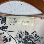 Vintage Havana  M Boho Lace Up Bell Sleeve Velvet Ribbon Black Floral Blouse Photo 3