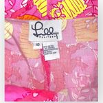 Lilly Pulitzer VINTAGE  Pink Yellow fun monkey Print Pants size 10 cropped cotton Photo 2