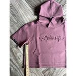 Alphalete  Woman’s  ELMTS Half Sleeve Crop Hoodie - Mauve , Size Small Photo 3