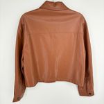 Esqualo Vegan Leather Jacket Size 8 Camel Tan Boxy Crop Fit NEW Brown Photo 7