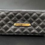 Juicy Couture  Black Shimmer Leather Quilted Bifold Wallet Photo 0