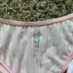 Amazon NWOT  Baby Pink Ribbed Cheeky Bikini L Photo 1