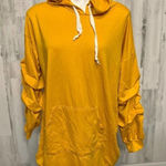 Ups & Downs Yellow Ruffle Sleeve Hoodie Dress Women’s 1X Photo 0