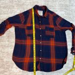 Mossimo Women’s XL Boyfriend Fit Red Blue Button Down Flannel Long Sleeve Shirt Photo 5