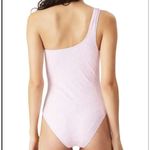 Ganni NWT One Shoulder Floral Cherry Blossom Pink Bathing Suit Size 38 Medium Photo 1