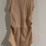 Aerie Womens Ribbed Sleeveless Bodysuit Ruched Sided Tong Closure Size XS NWT Photo 0