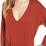 Leith Nordstrom Women's Front Tie V Neck Midi Side Slits Sweater Dress Size S Photo 3