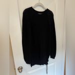 Lulus New Stretch Black Knit Sweater Lace Up Photo 3