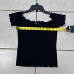 Iris basic  Women Black Ribbed Off Shoulder Top size Small. Photo 5