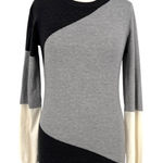Long Tall Sally Colorblock Crewneck Long Sleeve Sweater Gray Black Size 6 Photo 0