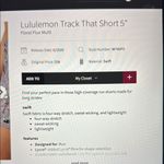 Lululemon  Track That Short 5” Sz:4 Floral Flux Multi Photo 1