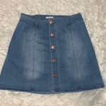 Celebrity Pink Denim Button Down Skirt Photo 0