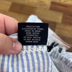 Madison Matthews Dress XS $168 Seersucker Blue White Stripe‎ Boho Embroidered Photo 5