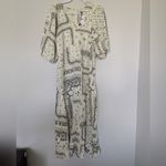 River Island  Puff Sleeve Paisley Midi Dress Nwt Sz 12 Photo 2